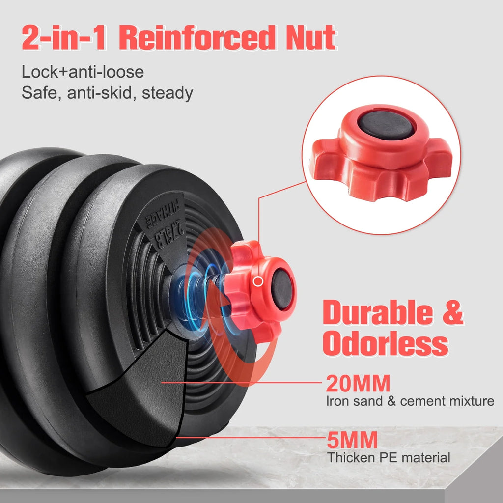 Adjustable Dumbbells Set 50lb Black I7016