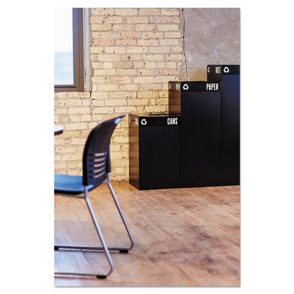 42 gal powder-coated steel black Trash Can Base C77518