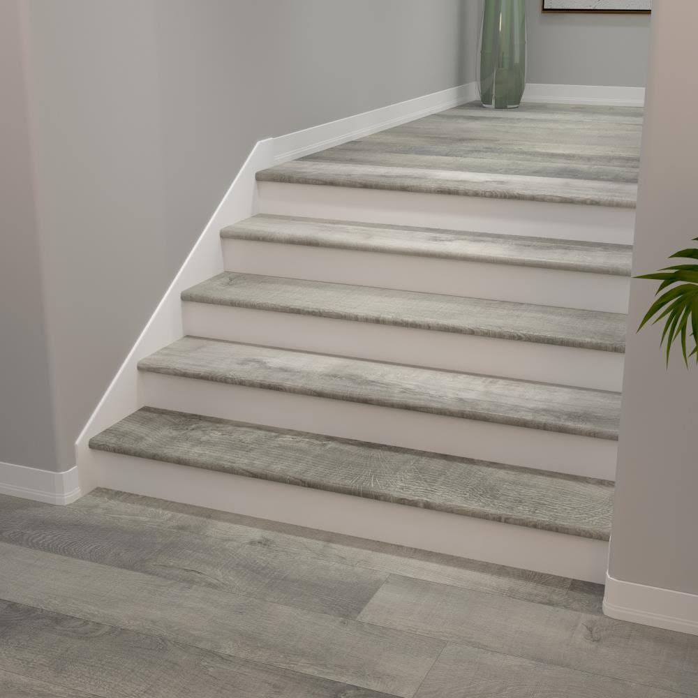 Vinyl Pro 11.5-in x 48-in Hickory Stair Tread in Gray G656570