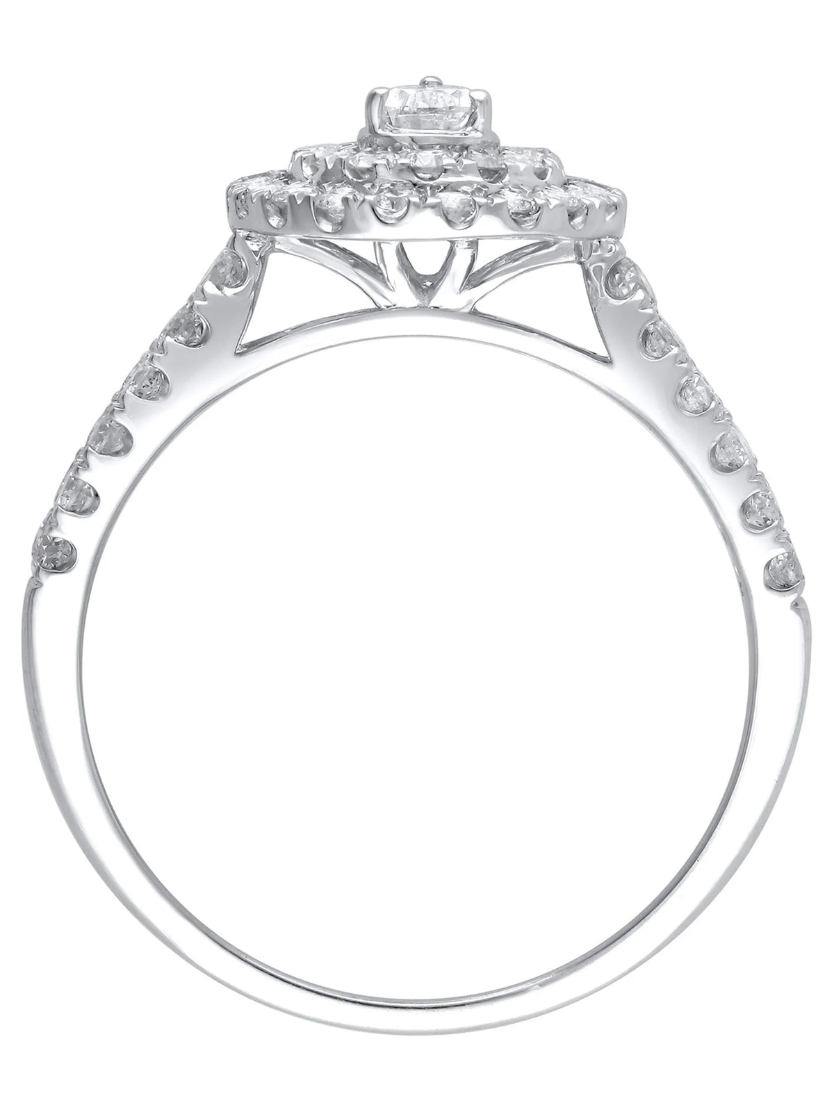 Pear cut Diamond Engagement Ring in 10kt White Gold F738911