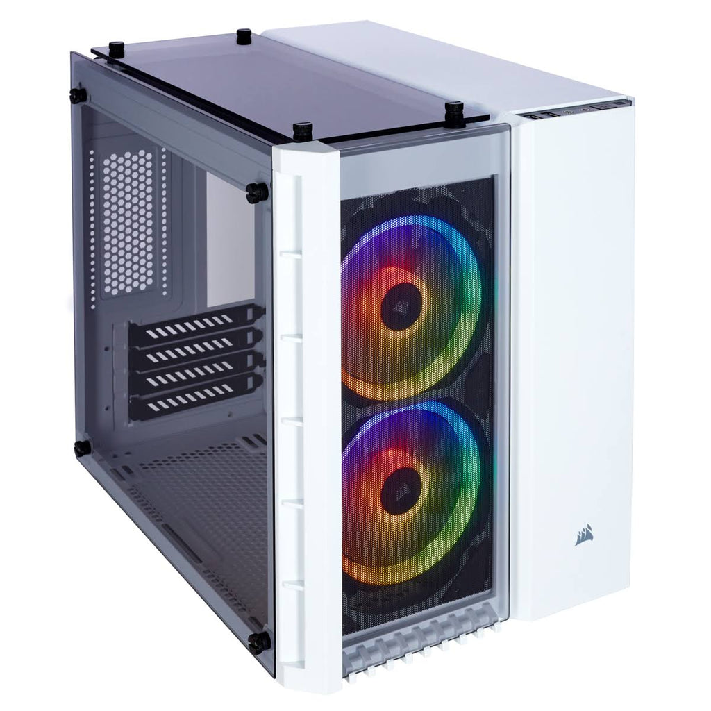 White Tempered Glass Micro ATX Case S4569