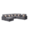 Gray Fabric Reversible Sectional with Charging Ports and Storage Console Z462
