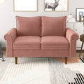 Coral Velvet Rolled Arm Loveseat X644