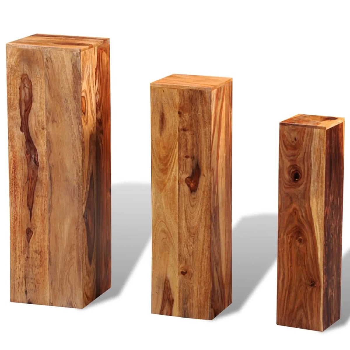 3 Piece Solid Sheesham Wood Stands E526