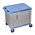 Blue 26x22 AV Cart with 2 Shelves and Cabinet J2363