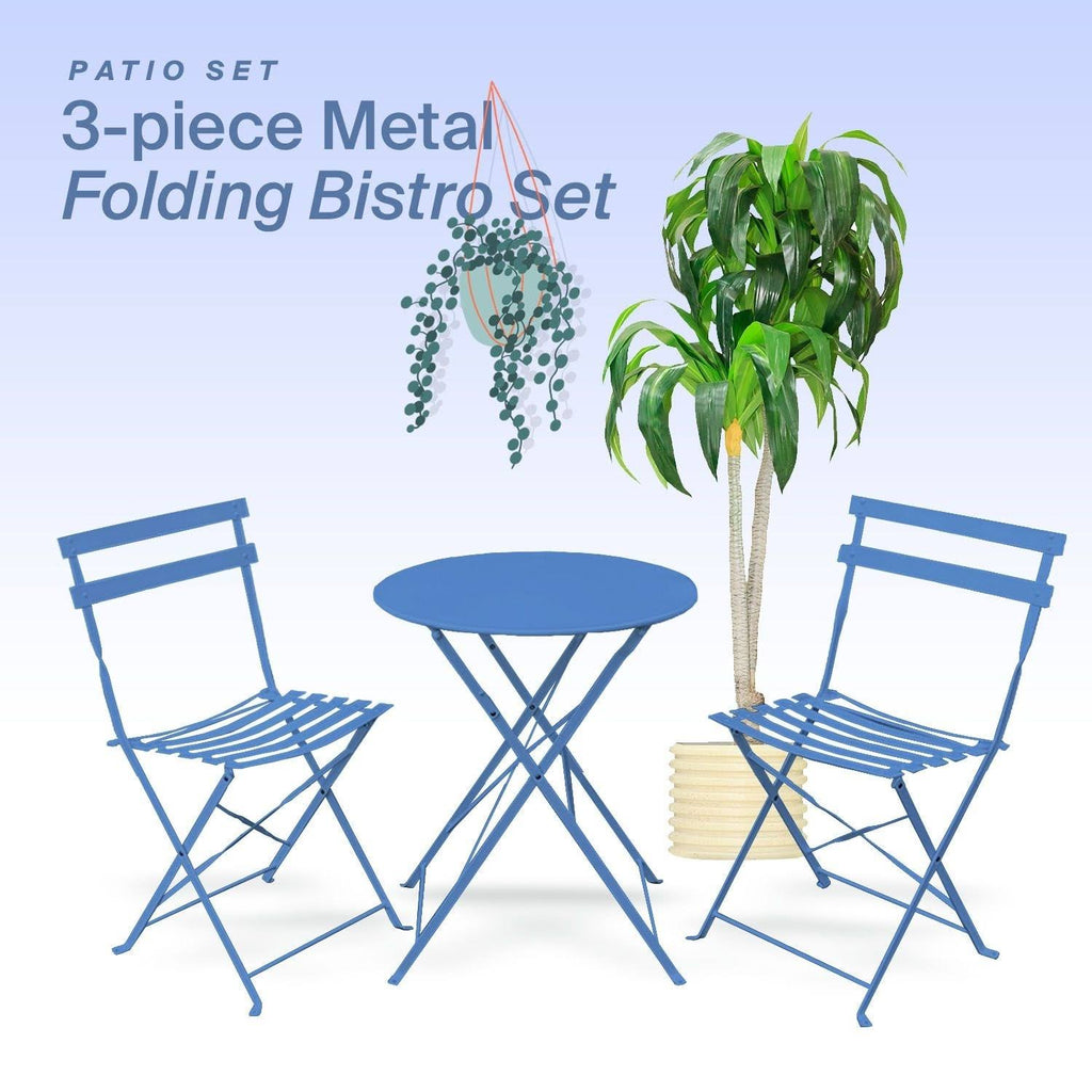 3 Piece Foldable Steel Bistro Set B398