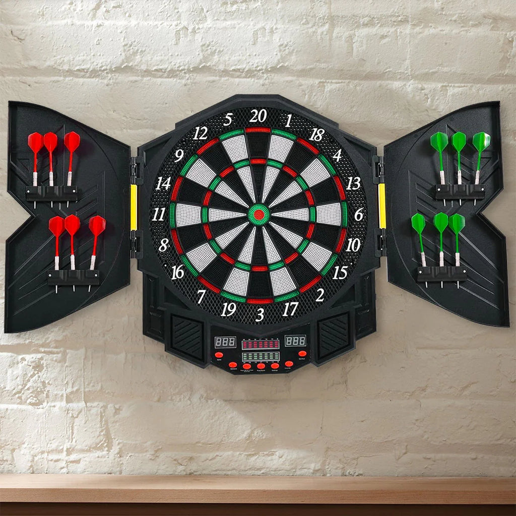 Electronic Dartboard Cabinet Set with 12 Darts Q63428