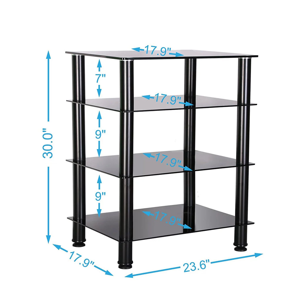 4-tier Glass Media TV Stand W356