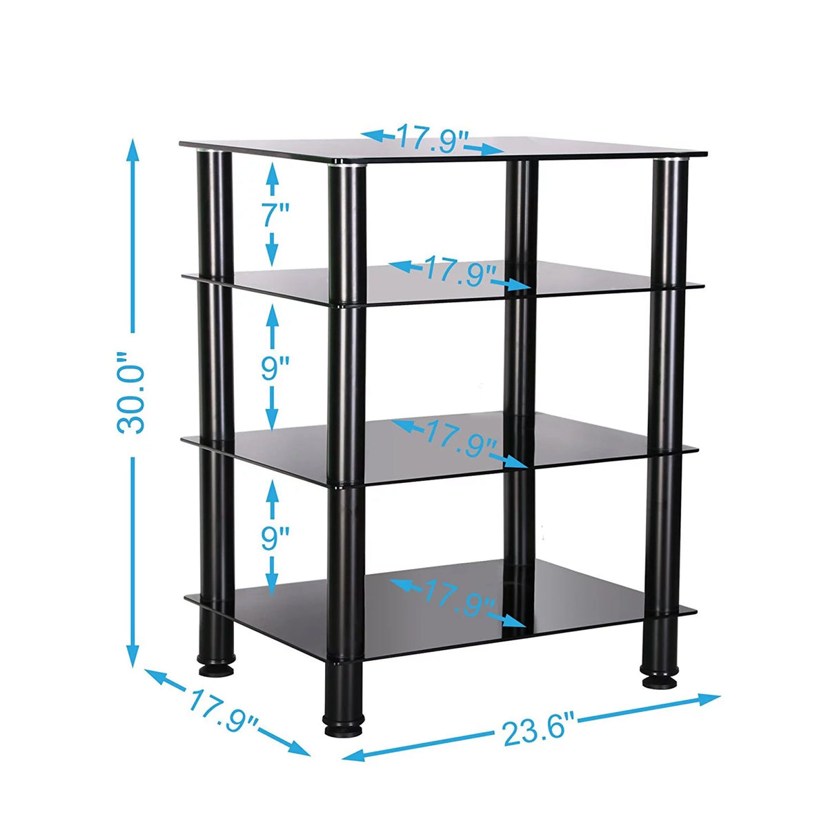 4-tier Glass Media TV Stand W356