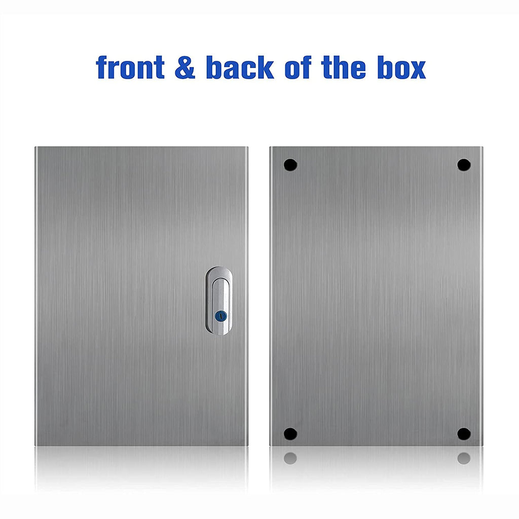 304 Stainless Steel IP65 Waterproof Junction Box with Lock (11.8x 9.8x 5.5) N3213