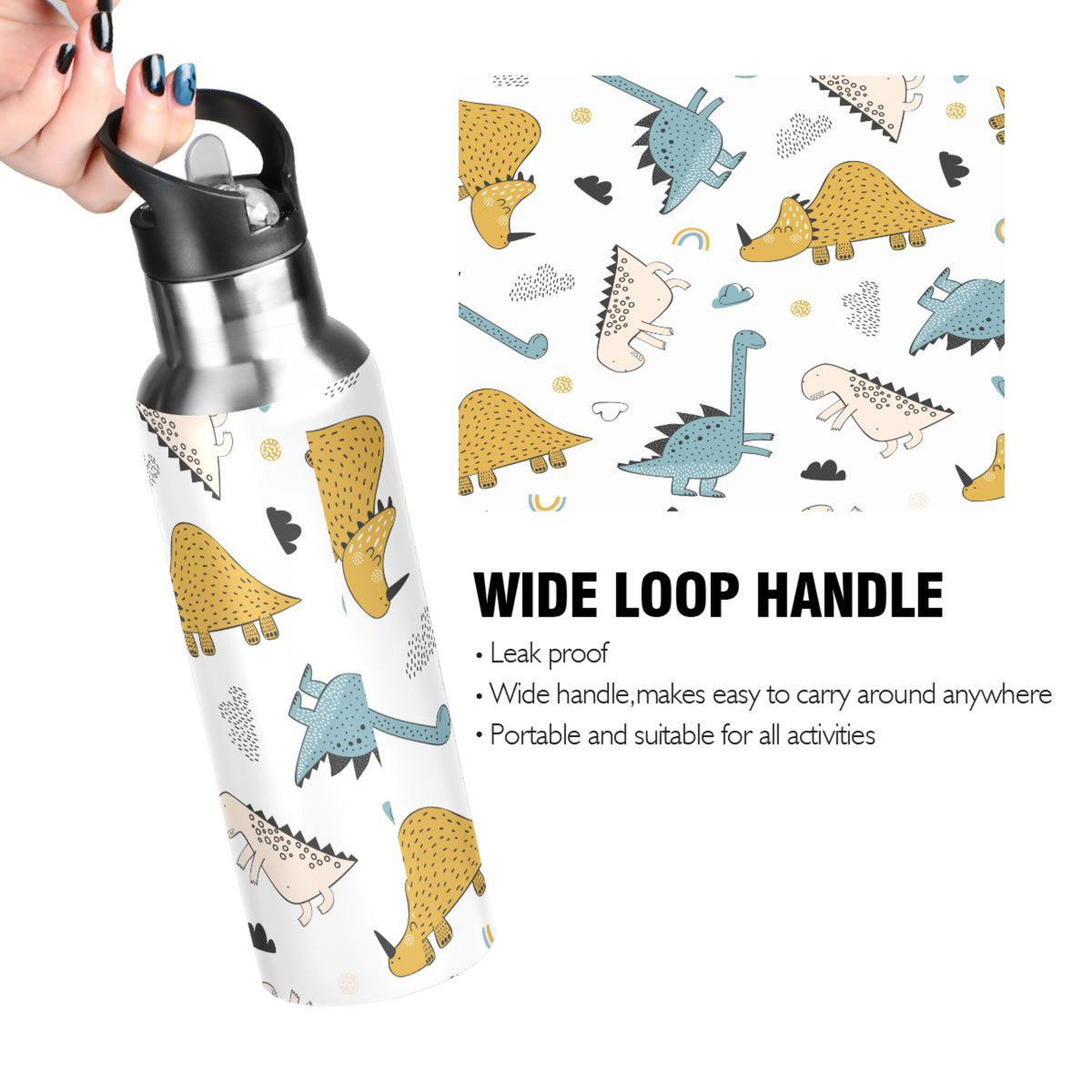 Stainless Steel Insulated Water Bottle with Straw Lid U166590