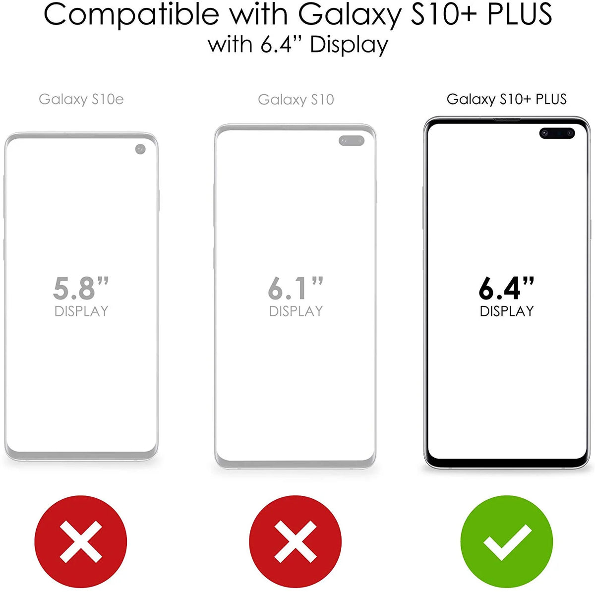 Clear Shockproof Hybrid Case for Samsung Galaxy S10+ with Tempered Glass Screen Protector T809