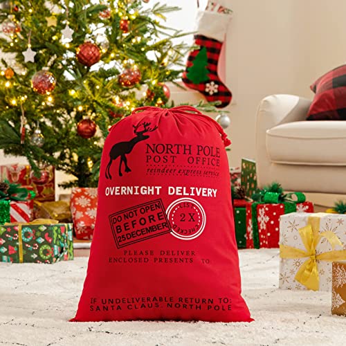 Canvas Santa Sack with Drawstring 2 Pack Z39716