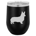 12 oz Double Wall Vacuum Insulated Stainless Steel Stemless Wine Tumbler With Lid E750