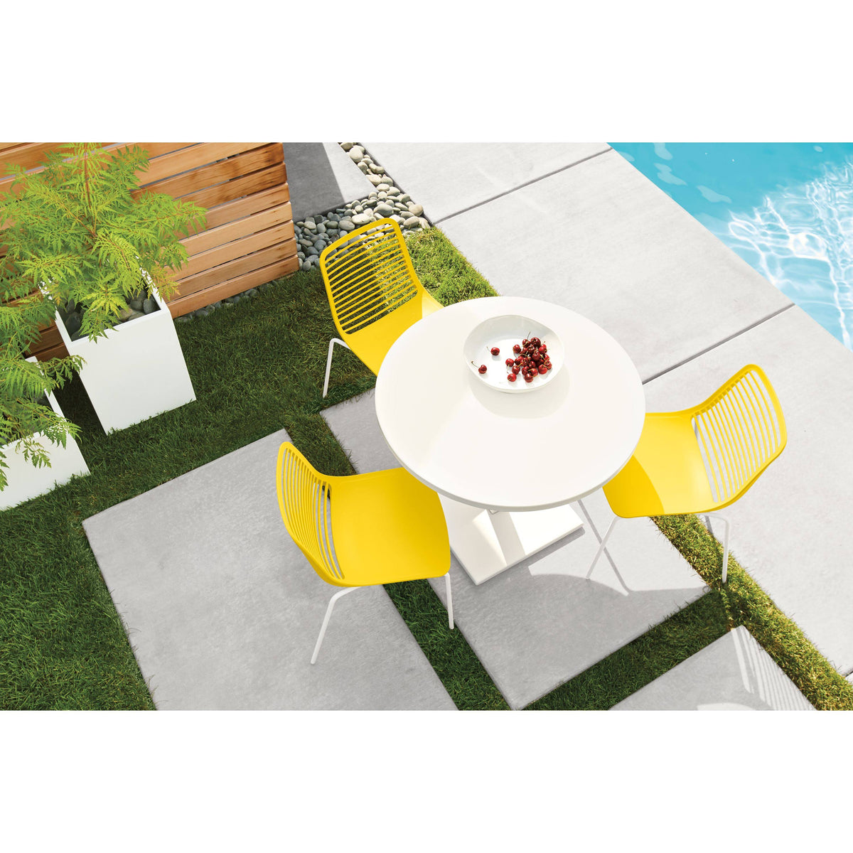 Modern Mini Patio Side Chair in Blue W523
