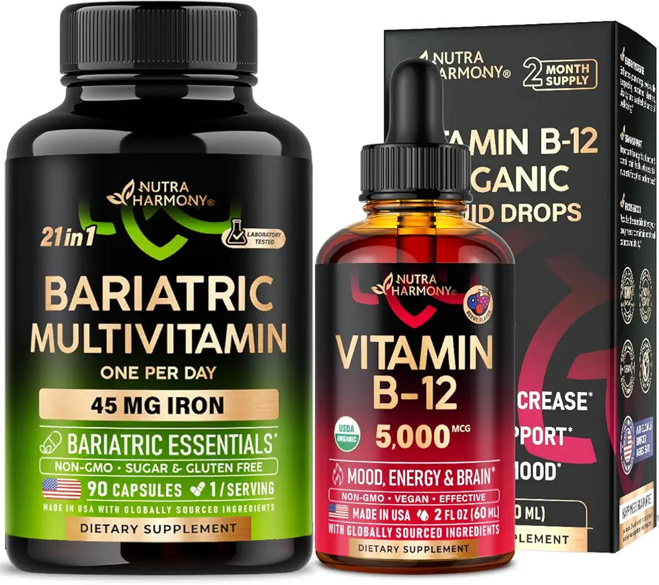 Bariatric Multivitamin Capsules & Organic Vitamin B12 Drops C52387