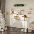 16 Pcs Wall Mounted Cat Shelves with Bed and Scratching Post D3638