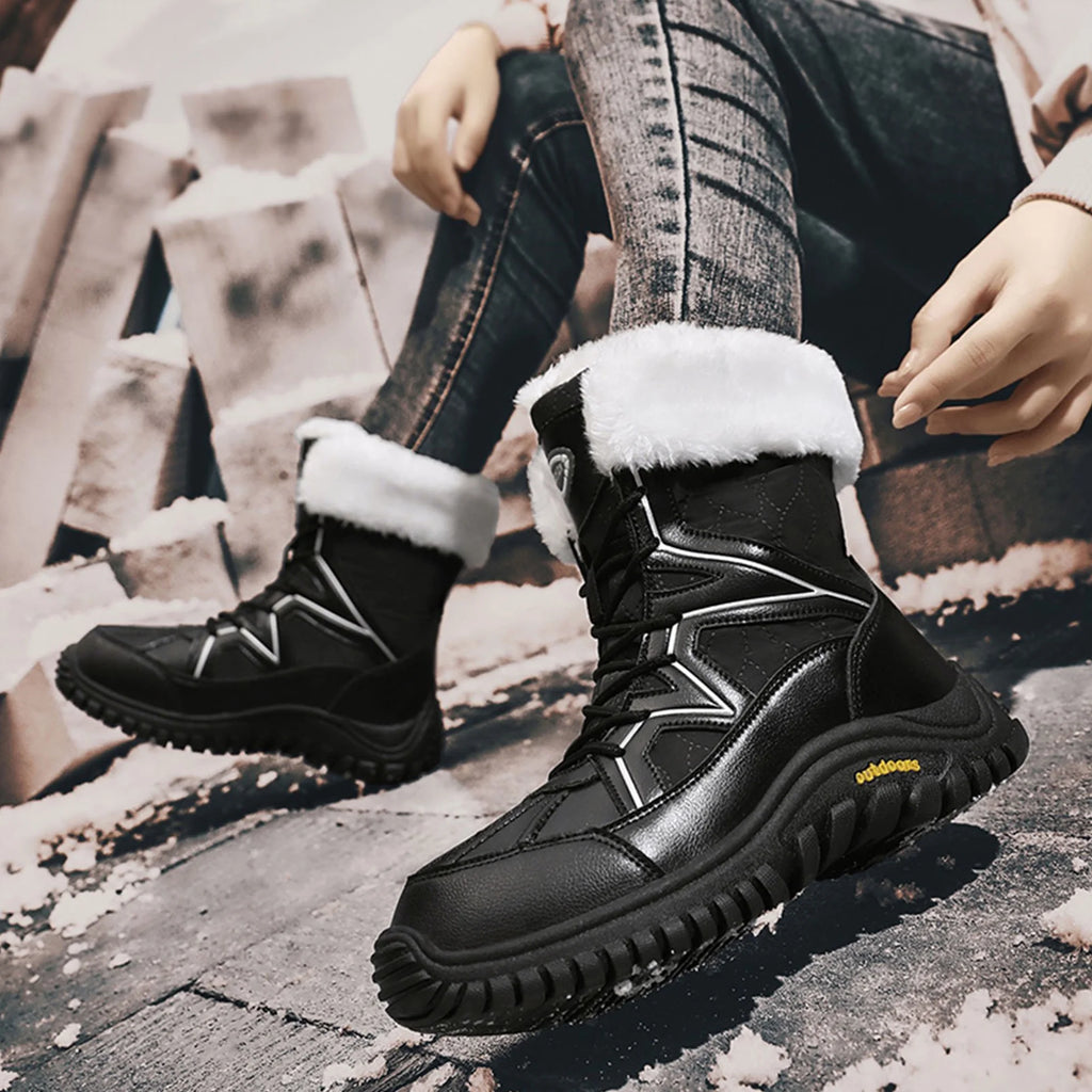 Fur Lining Mid-Calf Snow Boots J97505