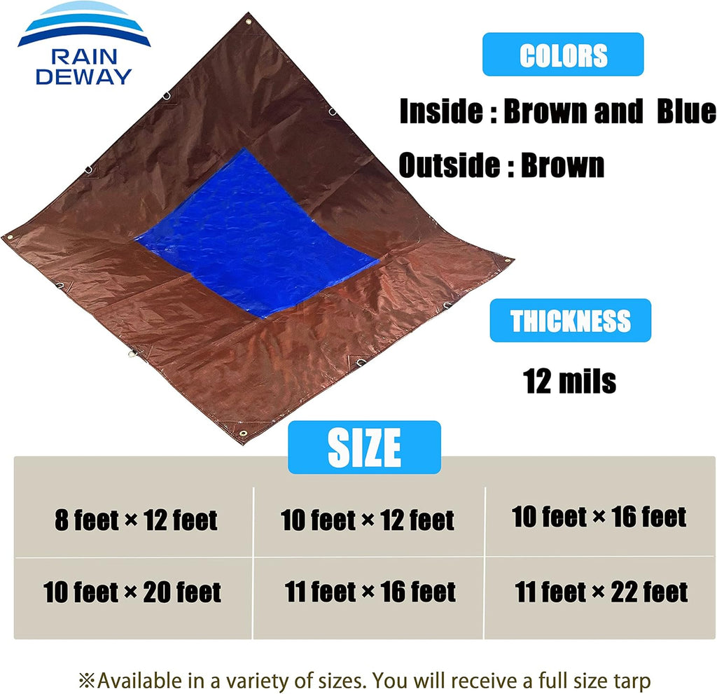 Heavy Duty Truck Bed Tarp Cover 10x12 Feet with Grommets Q4597