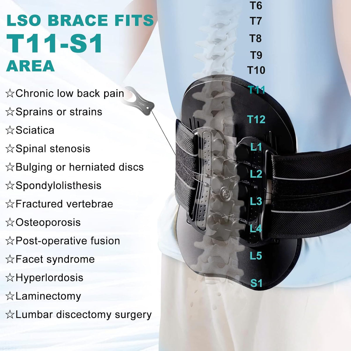 Back Brace with Adjustable Pulley System D86424