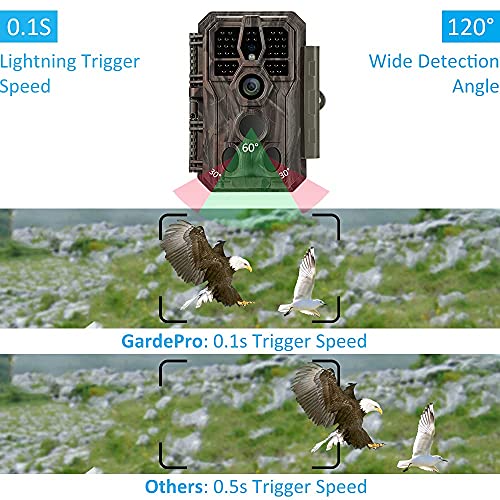 48MP 1296p Trail Camera with 100ft Night Vision O169
