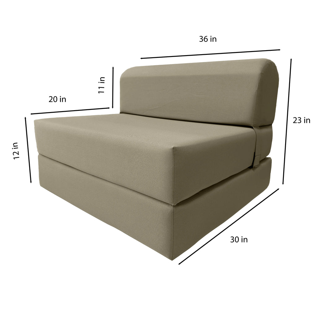 Tan Sleeper Chair Folding Foam Sofa Guest Bed L860359