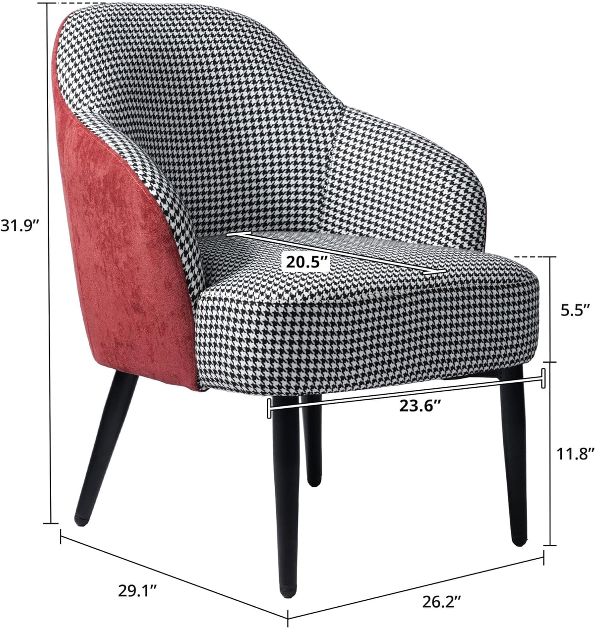 Houndstooth Upholstered Accent Chair N724