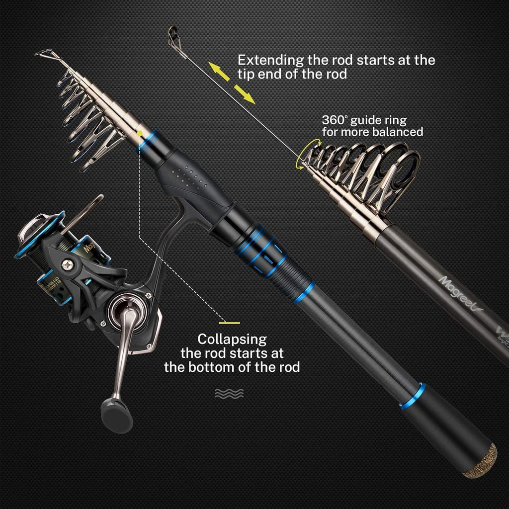 Carbon Fiber Telescopic Fishing Rod and Reel Combo N7013