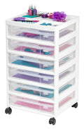 6-Case Scrapbook Cart with Organizer Top, White G331