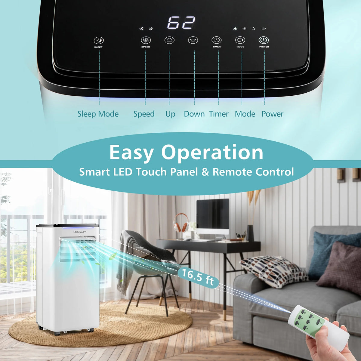 7100 BTU 10000 BTU Portable Air Conditioner 3-in-1 AC Unit Z856