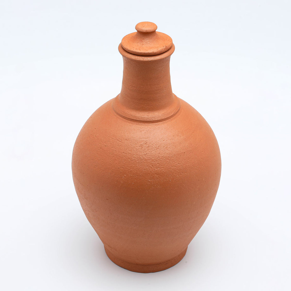 Unglazed Clay Pitcher with Lid K810