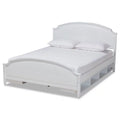 White Wood Queen Size Storage Platform Bed L87909