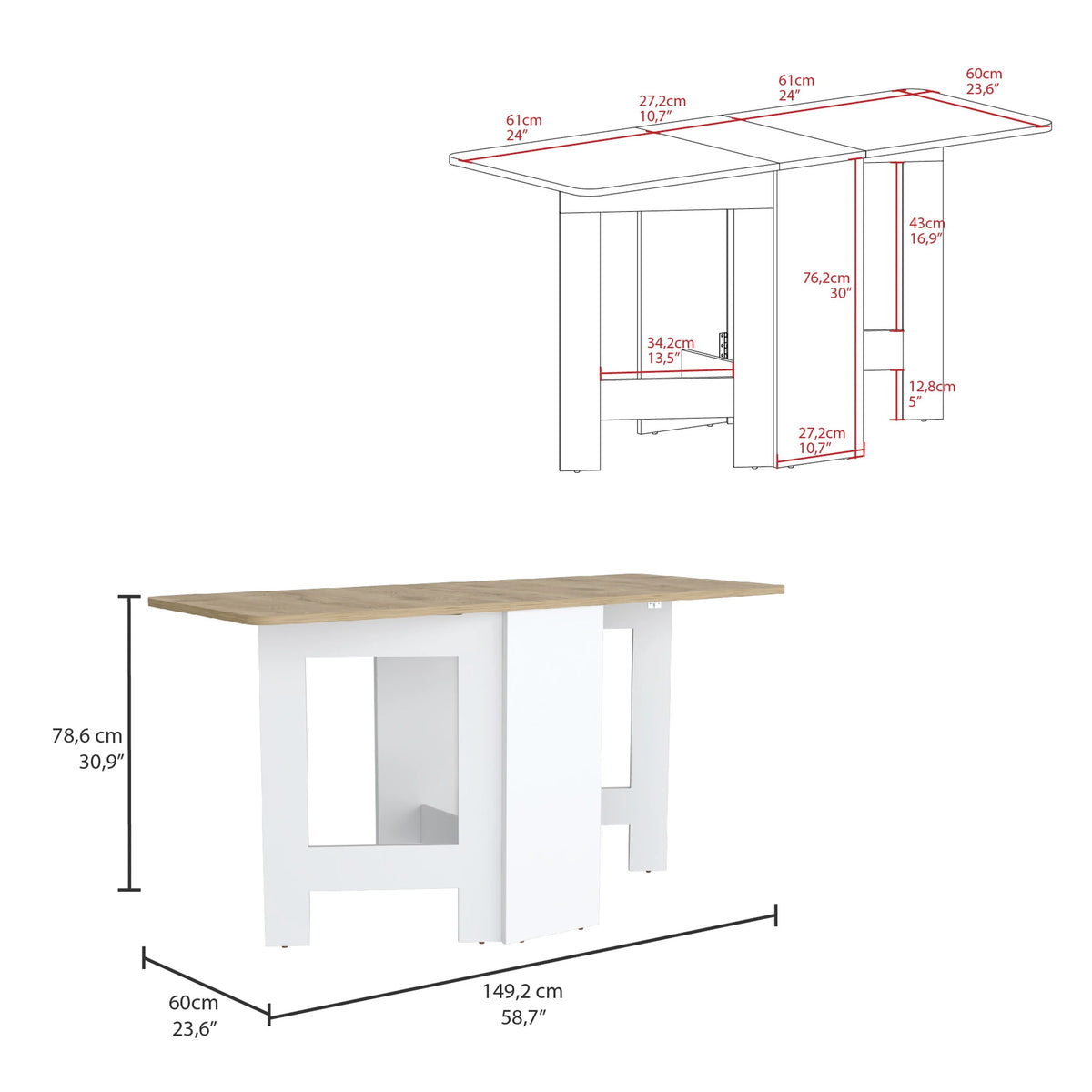 Folding Table White W63550