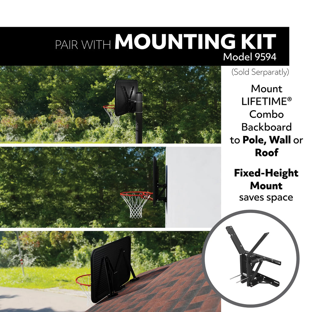 Basketball Backboard and Rim Combo 44 inch Polycarbonate Z75354