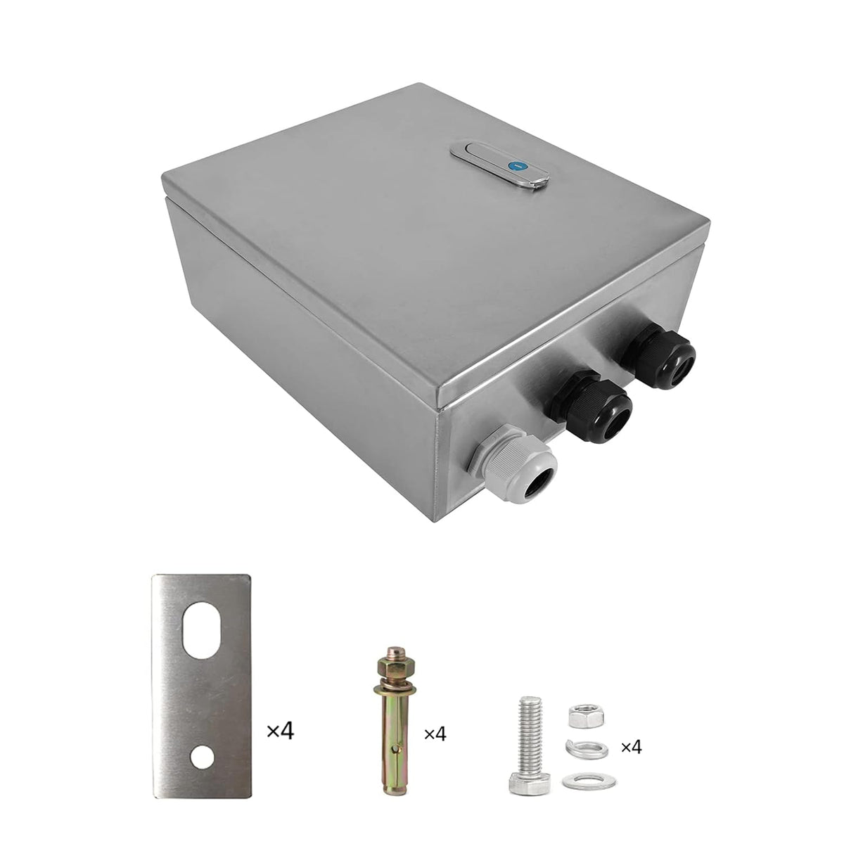 304 Stainless Steel IP65 Waterproof Junction Box with Lock (11.8x 9.8x 5.5) N3213