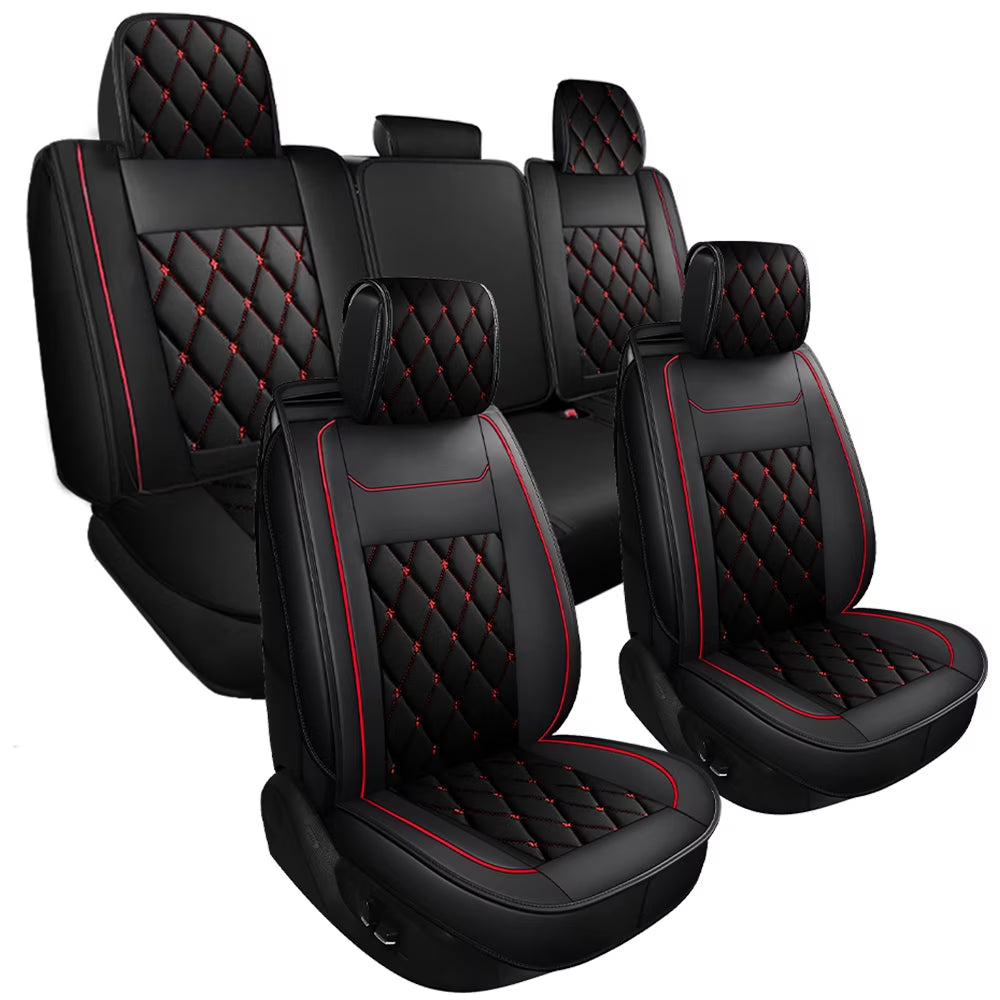 Black-Red Full Set Car Seat Covers X3263