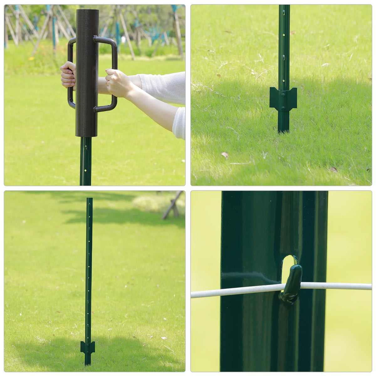 7 Feet Metal Fence Post Pack of 10 B140465