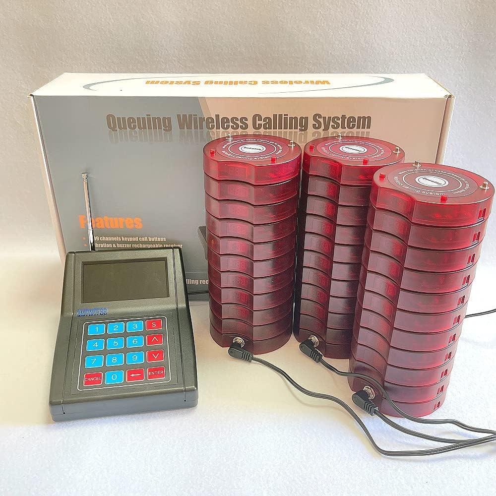 30 Coaster Pagers + 1 Keypad Wireless Calling System S272240