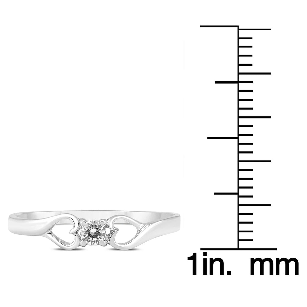 10K White Gold Diamond Heart Promise Ring R72039