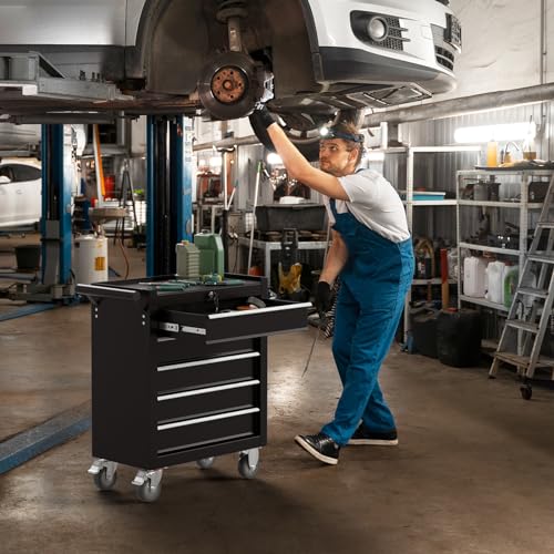 4-Drawer Black Rolling Tool Chest with Wheels L18646