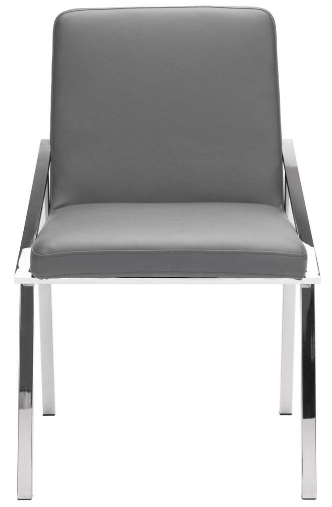White/Polished Stainless Dining Chair A356