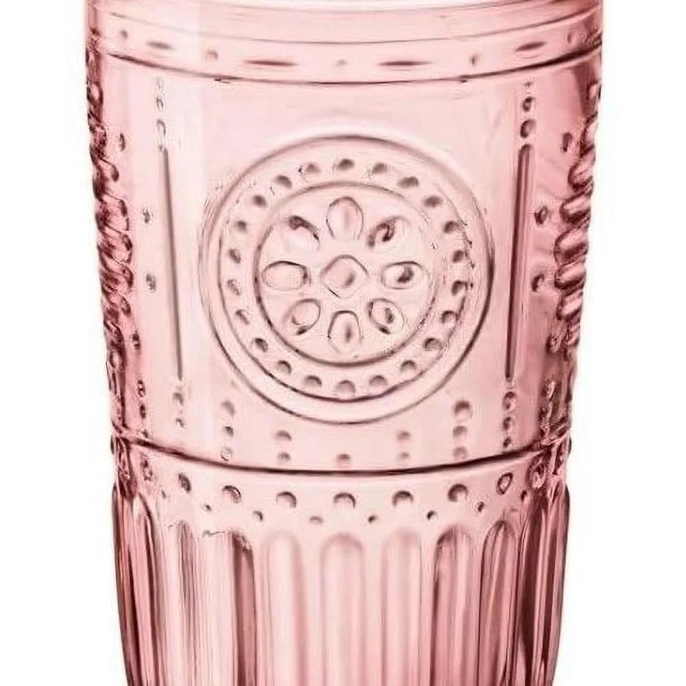 Set Of 4 16 Oz Colored Crystal Glasses C994