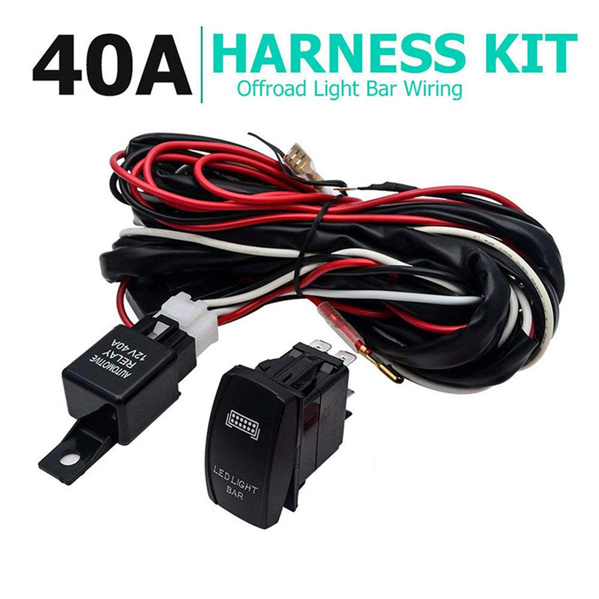 LED Work Wiring Harness 40A Relay Fuse 3M Y860