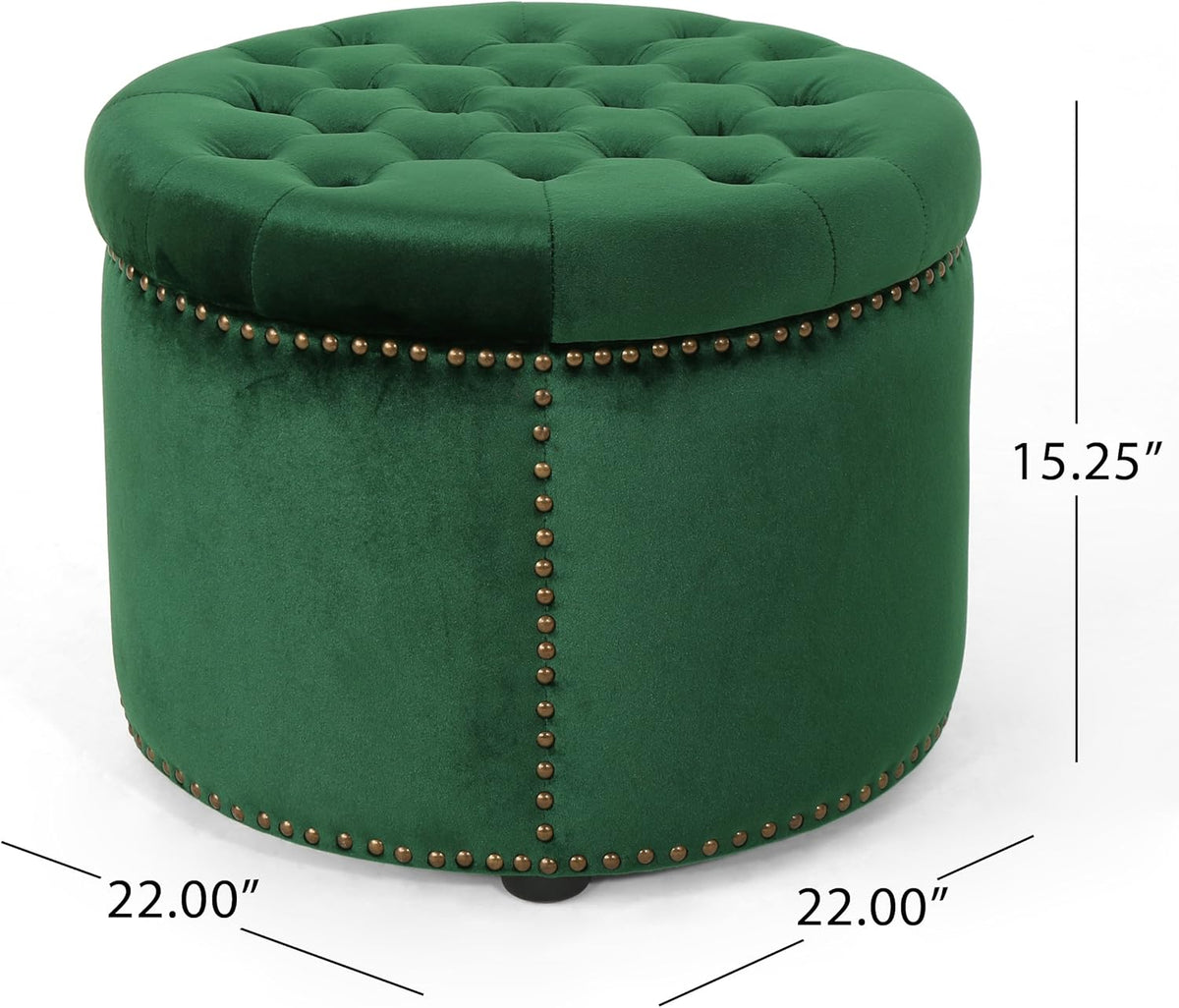 Emerald Velvet Tufted Ottoman U5819