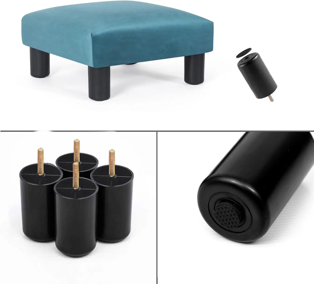 Blue Square Ottoman Footstool J7858