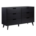 Black 6 Drawer Wood Dresser S24986