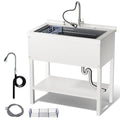 Stainless Steel Freestanding Utility Sink 36" with Pull Out Faucet (black) V863926