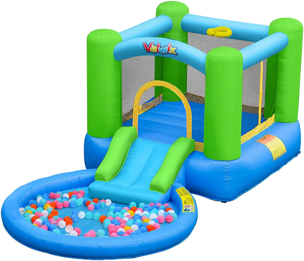 Inflatable Bounce House with Blower, Waterslide & Pool A503
