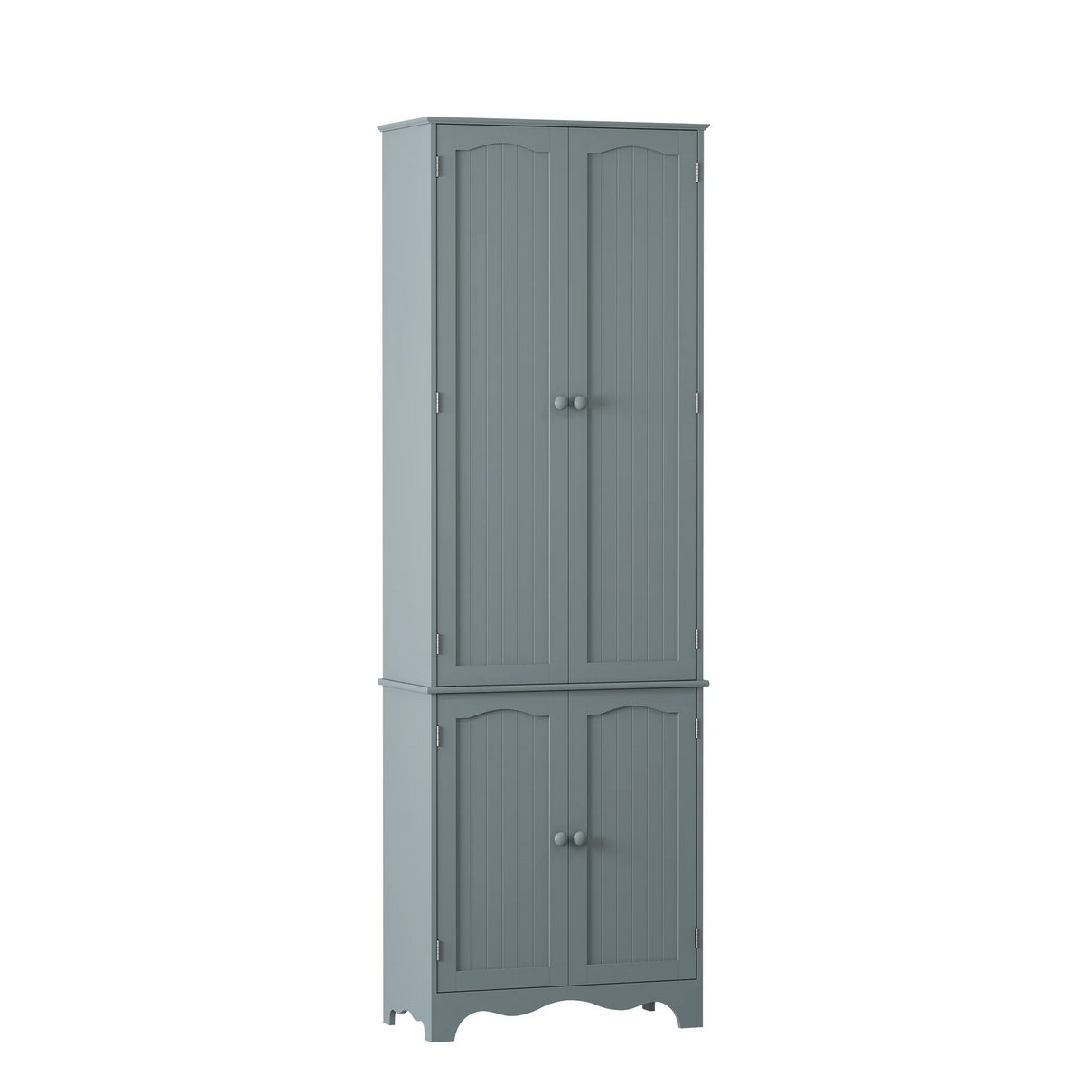 72" H Freestanding Tall Pantry Cabinet with 2 Large Cabinets and Adjustable Shelves F72085