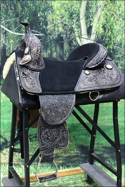 16 in Western Horse Saddle Treeless Trail Barrel Leather E17087